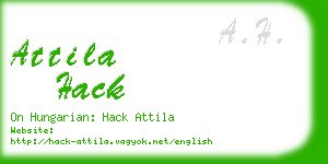 attila hack business card